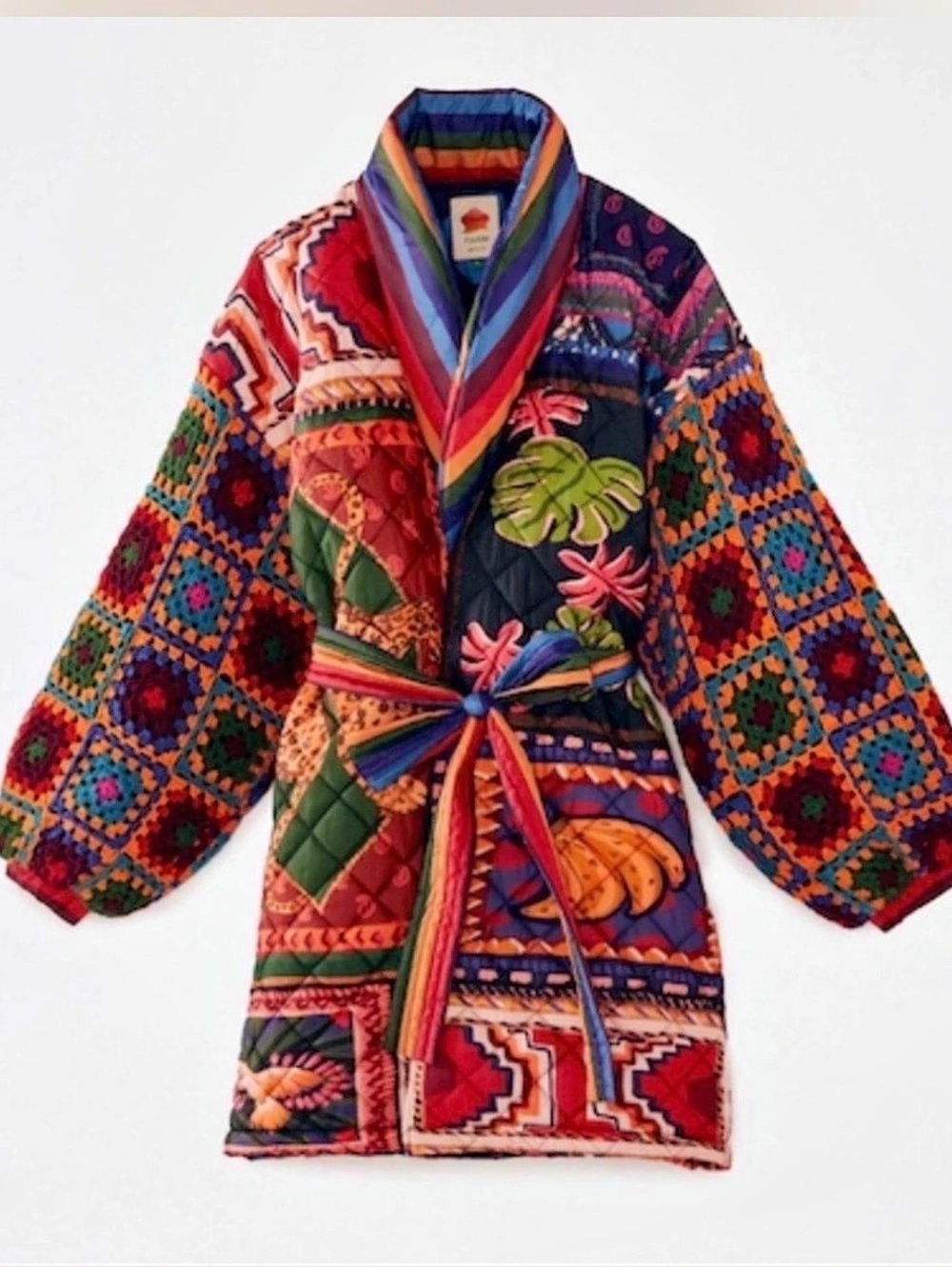 Farm Rio Puffer Jacket Printed in Multicolor Size Large NWT - Picture 5 of 8